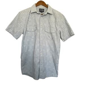 Gibson Trading Co Shirt Pearl Snap Button Short Sleeve Western Cowboy Size Small